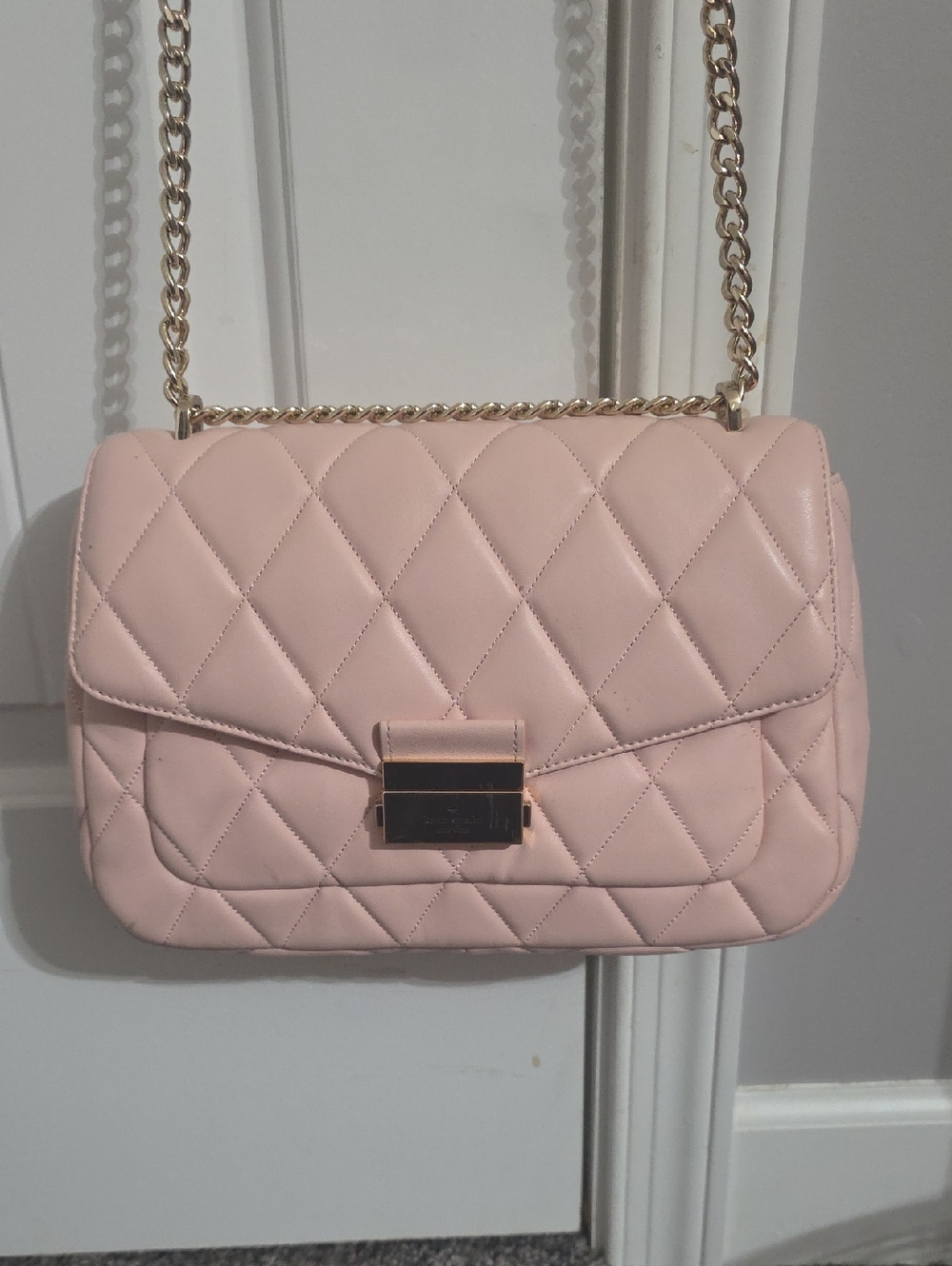 Kate Spade Leather Quilted Pink Chain Shoulder Bag